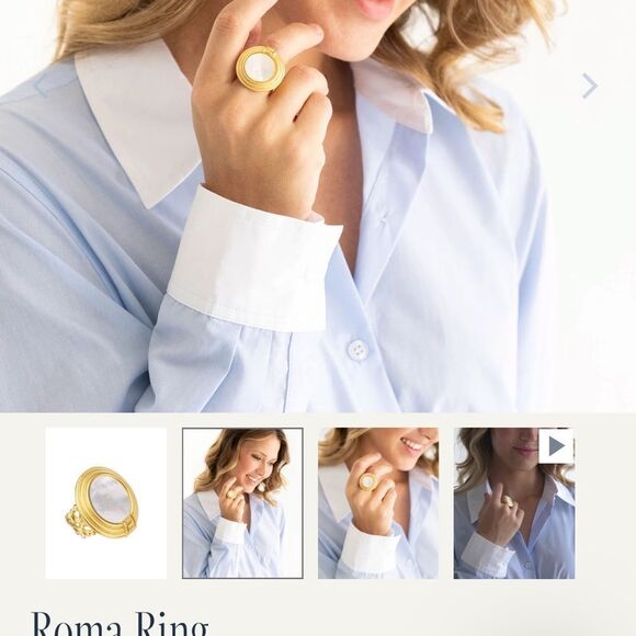 Susan ShawElegant Gold and White Roma Ring - Picture 2 of 3